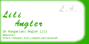 lili angler business card